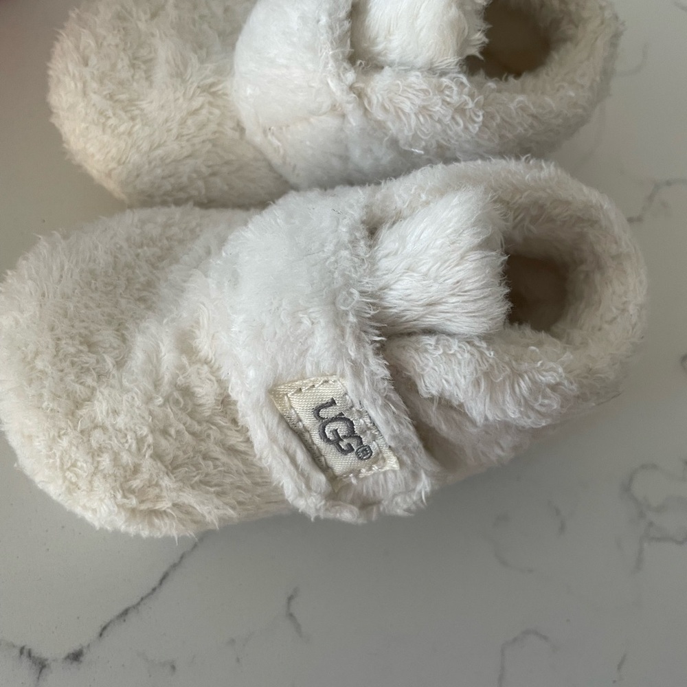 UGG Cream Fuzzy Baby Booties